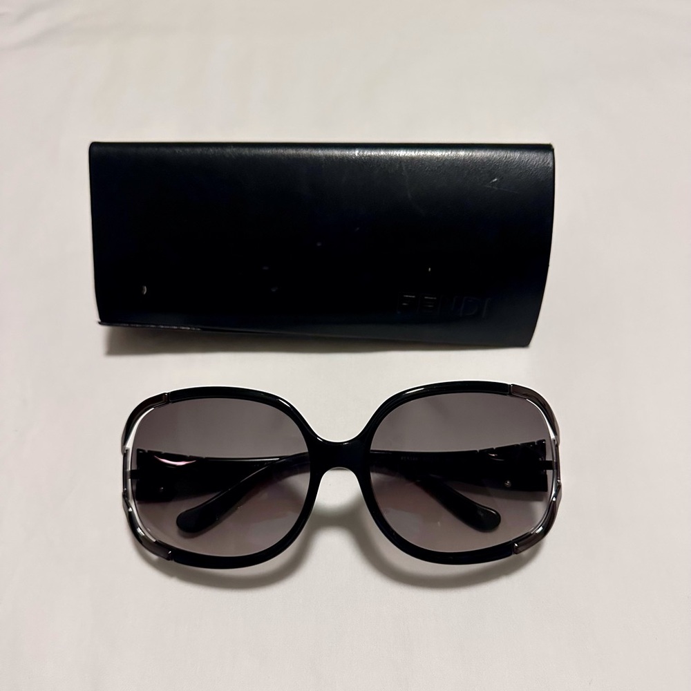 Fendi Black and Silver Sunglasses with Case